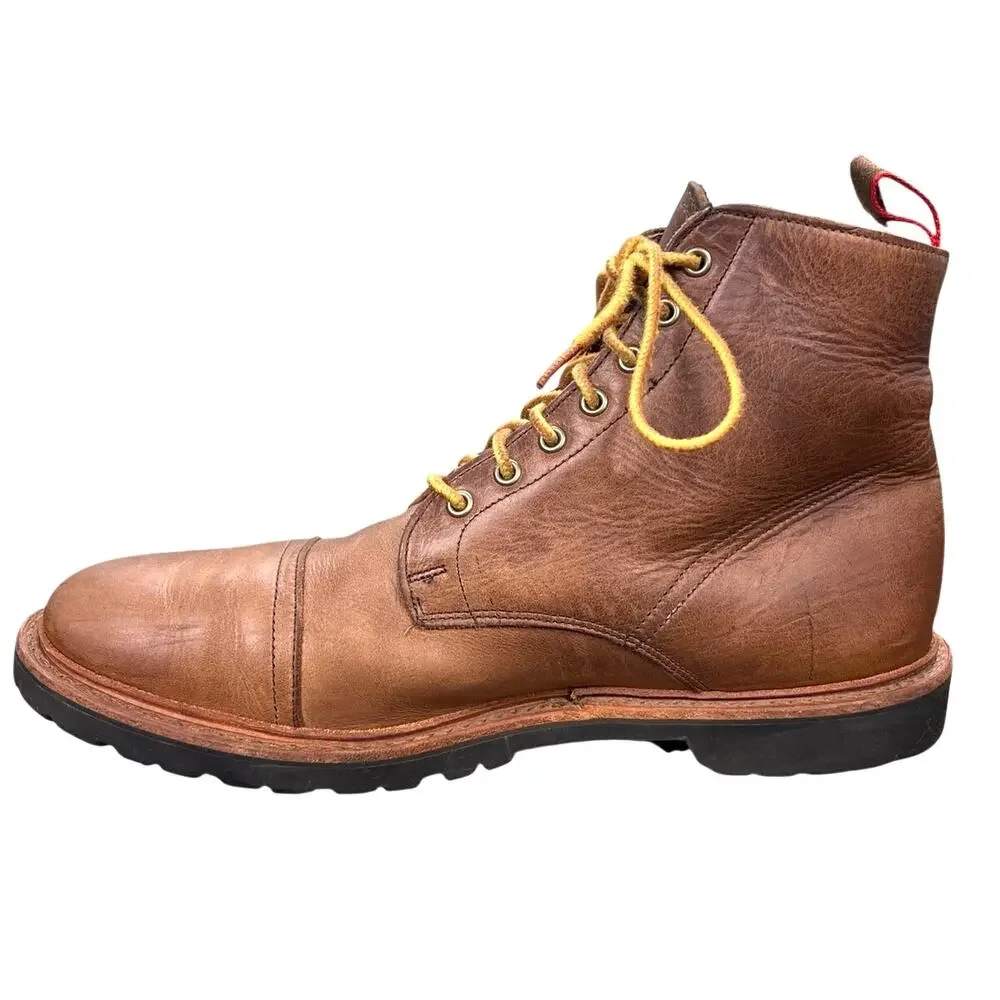 Allen Edmonds Vancouver Brown Leather Waterproof Cap-Toe Lug Boot Size 10 D